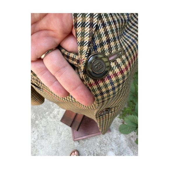 SOLD Vintage | 80s Paulo Gucci 100% Cashmere Blazer Sportcoat Houndstooth - Picture 15 of 16